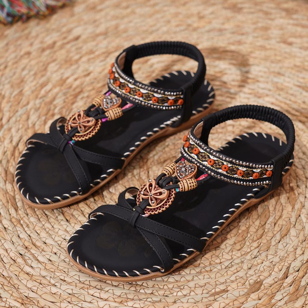 Fashion Women Sandals Soft Bottom Low Heels Shoes Woman 2025 New Bohemia Style Sandals Women Non-slip Summer Sandals Sandalias De Mujer