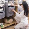 Foldable Cotton Linen Hanging Organizer For Closet 4-Layer Storage Bag Fabric Organizer Shelf Closet Organization