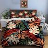 Colorful Tropical Plant Pattern Bedding Set for Kids Luxury Gift 3pcs Digital Print Comforter Set Soft Comfortable Breathable