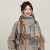 Women's Striped Plaid Imitation Cashmere Scarf - Warm, Thick for Autumn & Winter