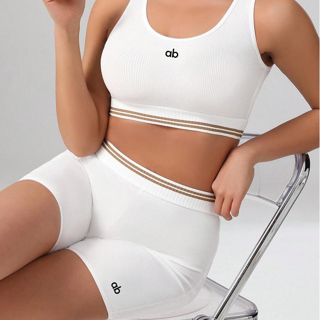 Set Yoga Două Piese Femei Fără Cusături Top cu Mânecă Scurtă Spate Decupat Colanți Ridicare Fesă Culoare Piersică Ținută Sport Fitness Sală