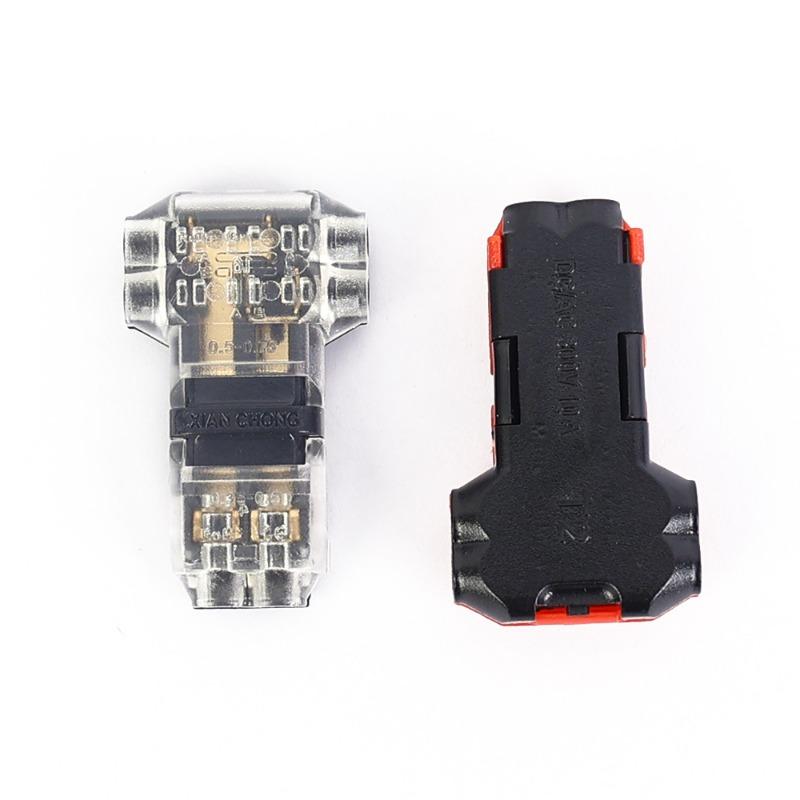 2Pin Wire Connector Car Audio Universal T/H Type Conductor Quick Splice Crimp Terminal Block for 18-22AWG Stranded Solid Wire
