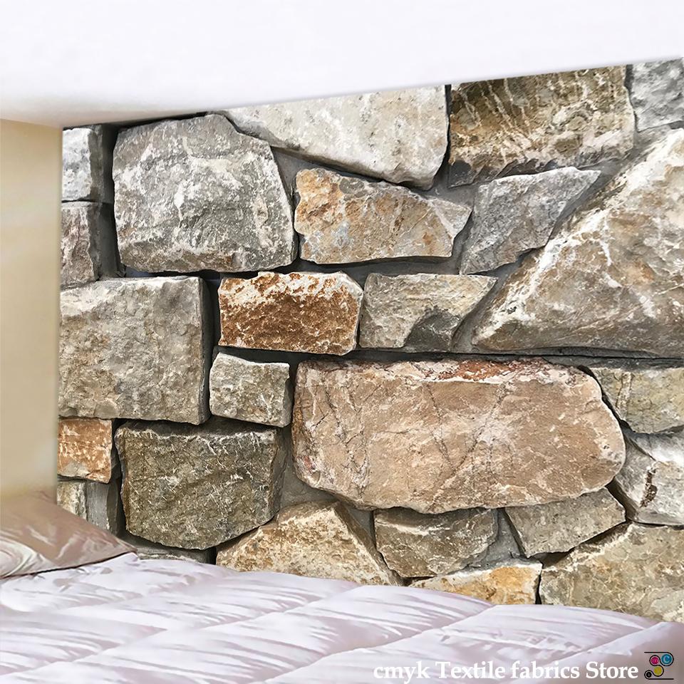 Vintage 3D Stone Bricks Printed Tapestry Wall Hanging Large Size Wall Tapestry Cheap Hippie Boho Wall Tapestries Mandala Fabric