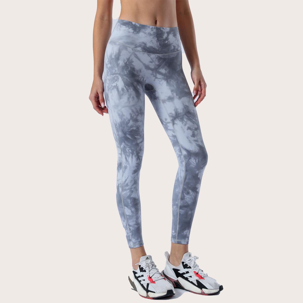 

2023 Spring/Summer Women s High Waist Tie-Dye Yoga Pants - No Embarrassing Lines, Hip Lifting, Nine-Point Length M