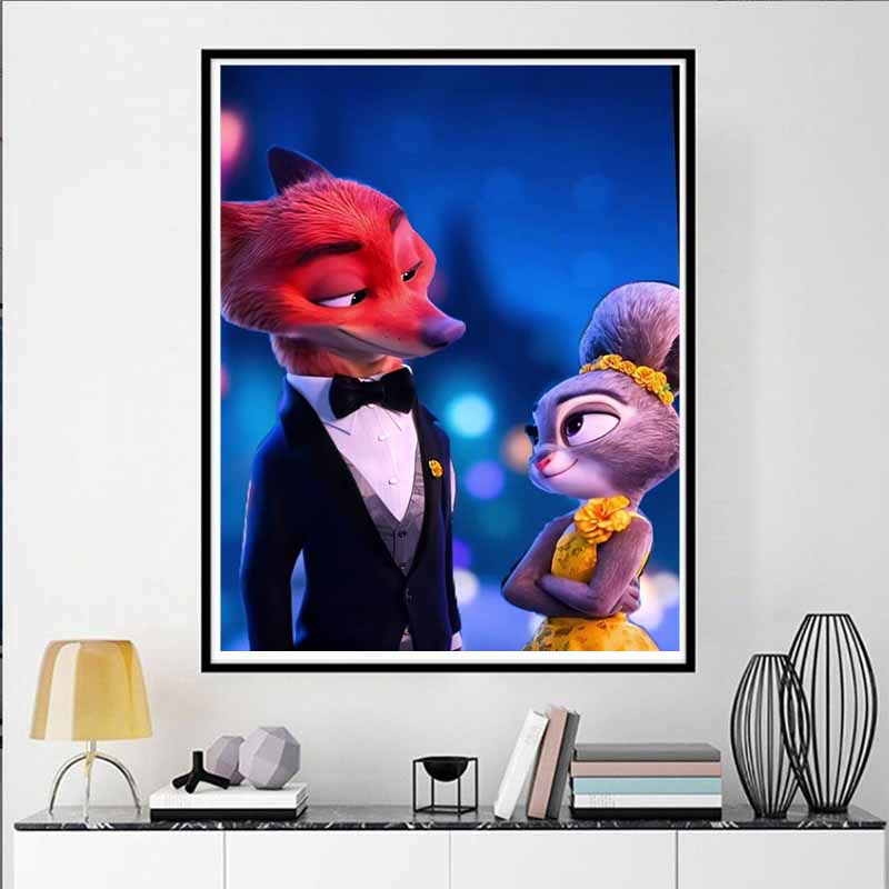 Disney Diamond Painting Zootopia Ball Theme Fan Art Cartoon Mosaic Diamond Cross Stitch DIY Gift Home Decor
