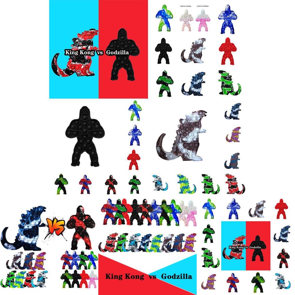 Godzilla Exterminador Pioneiro Rei Kong Colorido Brinquedo de Descompressão Para Alívio de Estresse