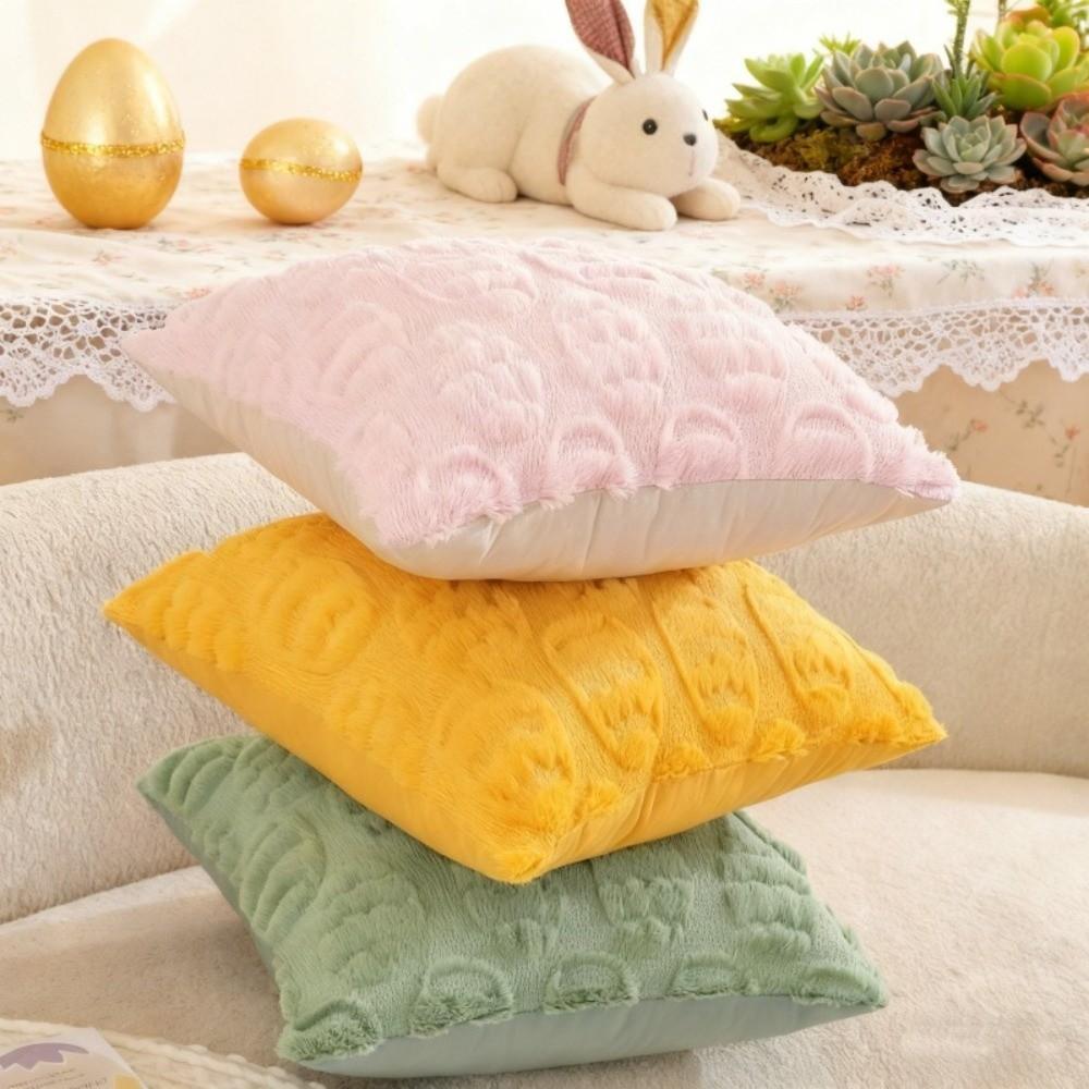 Egg Pattern Easter Pillow Cover Super Soft Wear-resistant Cushion Cover Comfortable Invisible Zipper Decorative Pillowslip