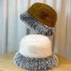 Plush Hat for Women In Autumn and Winter Cold Protection Ear Protection Face Showing Small Basin Hat Furry Fisherman Hat