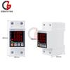 63A 230V 3 in 1 Display Din Rail Adjustable Over Under Voltage Surge Protector Relay Over Current Protect  Kwh Power Watt Meter