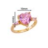 Pink Zircon Heart Rings For Women Gold Plated Stainless Steel Adjustable Heart Ring 2025 Trend Wedding Aesthetic Jewelry Gift