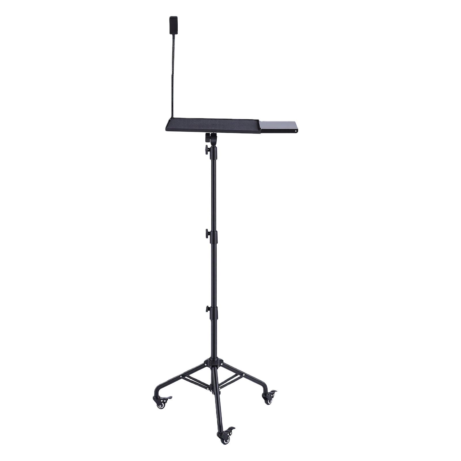Laptop Tripod Stand Adjustable Height 28 51.2 Inch Portable Projector Tripod Stand with Casters Mouse Tray Phone Holder