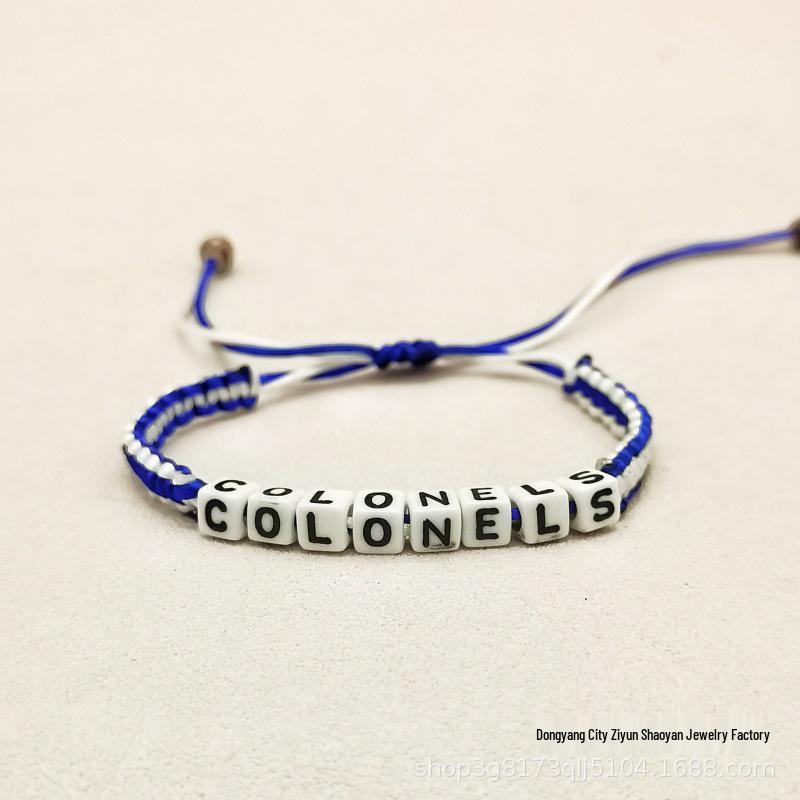 Colorful Handmade Woven Bracelet with Custom English Letters