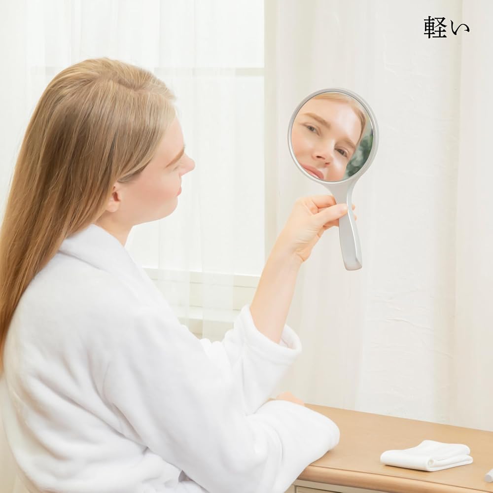 HORIUCHI KAGAMI KOUGYOU Unbreakable Hand Mirror Lightweight 14cm X 26.3cm