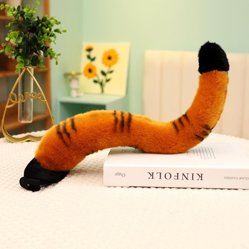 Plush Tiger Tail Animal Toy Cute Dinosaur Plushie For Kids Playroom Decor