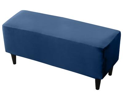 Cover For Double Bench, Footrest Pouf, Velvet, Navy Blue