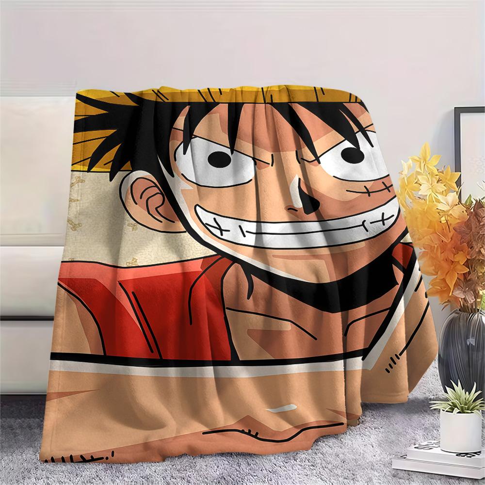 1PC Luffy D Patterned Flannel Blanket Suitable For All Seasons For Home Decor Warmth And Comfort Gifts Holiday Present