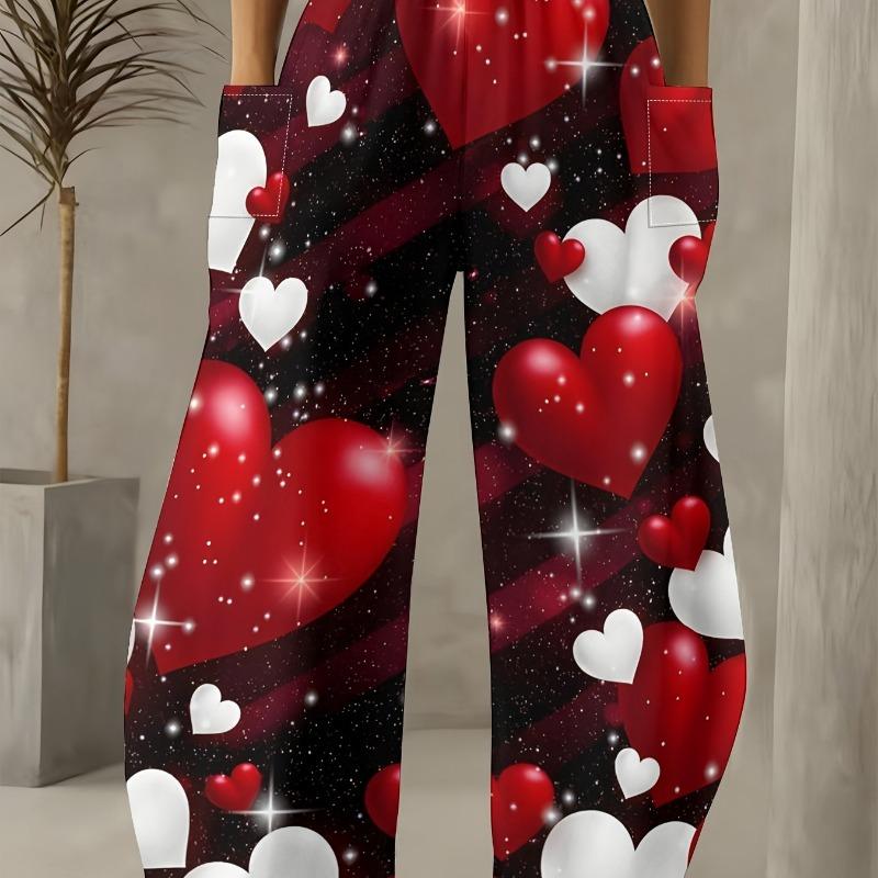 Women's Standard Size Fashion Trendy 3D printing oom Print Wide-Leg Pants, Comfortable and Suitable for All Seasons