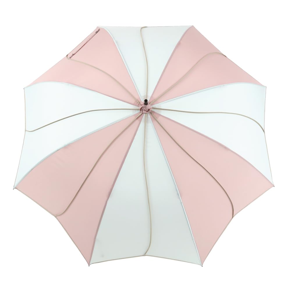 Large Flower Long Difficult To Get Piping Pink X [Chinoiserie Modern] Umbrella, Women's, Motif, Umbrella, Deep, Wet, (Light Mint)