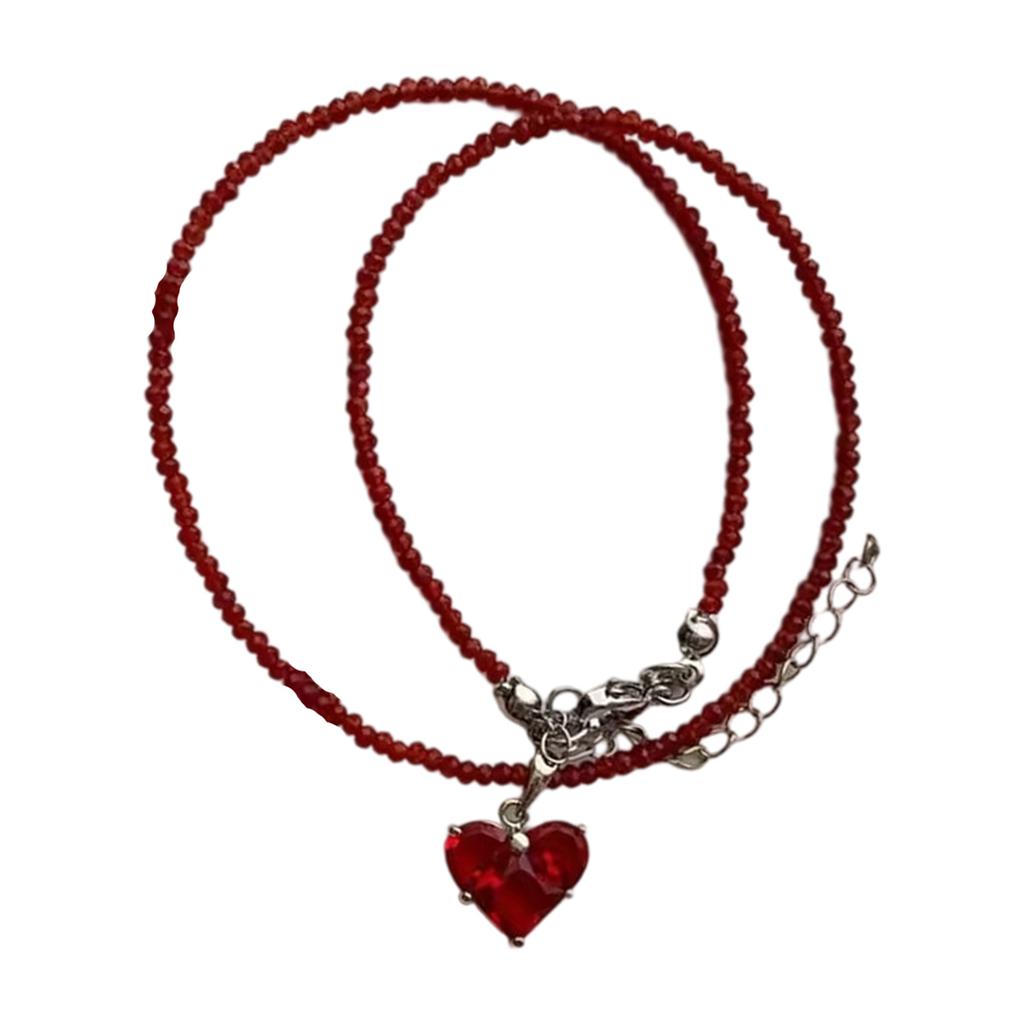 Elegant Heart Shaped Necklace With Cubic Zirconia Accent Special Gifts for Anniversary Valentines Day Casual Wear