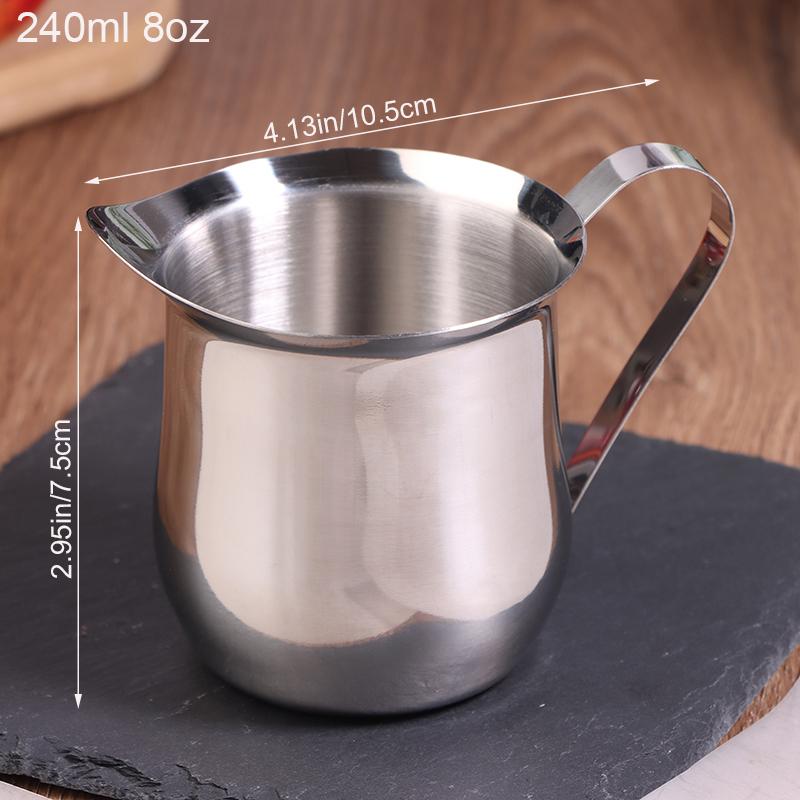 Coffee Milk Frothing Pitcher Cup Kitchen Stainless Steel Creamer Pitchers 60-240Ml Measuring Cup With Pouring Spout Coffeeware