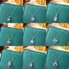 [Micro-Set Pink Zircon Titanium Steel Necklace Sweet Light Luxury Fashion Choker Jewelry]