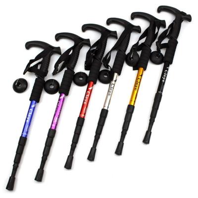 Aluminum Alloy Retractable Anti-Shock Walking Stick Outdoor Trekking Hiking Cane