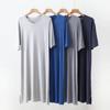 Modal Cotton Nightgown for Men Spring Summer Plus Size Loose V-neck Solid Color Thin Design Sleep Tops Suitable for Men