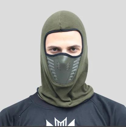 

Winter Outdoor Motorcycle Riding Warm Hat Unisex Windproof Dustproof Full Face Mask Skiing Hiking Cycling Balaclava Cap зелёный