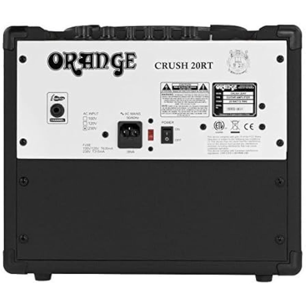 ORANGE CRUSH 20W Guitar Amp 1 x 8" Combo, with Built-In Reverb and Tuner Guitar Amp CRUSH 20RT Black