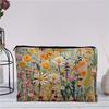 2026 New Retro Oil Painting Flower Makeup Bag, 3D Relief Craftsmanship, Travel Handbag, Suitable for Birthday/Party Gift Giving