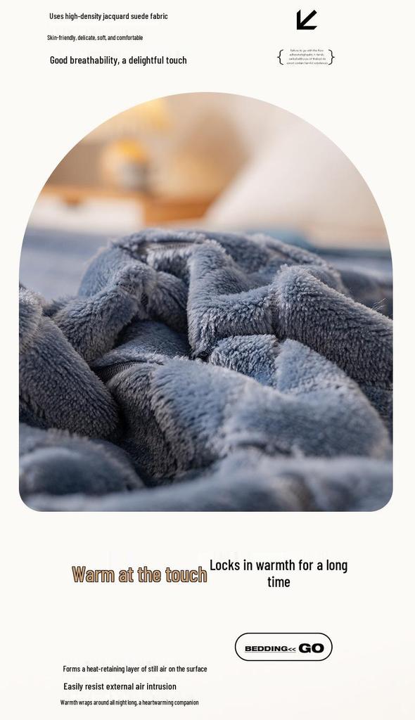 Thickened Jacquard Velvet Winter Bed Sheet & Blanket for Single Dorms 300g