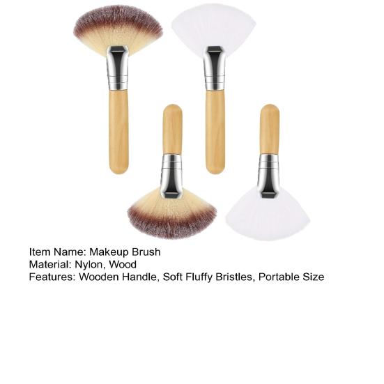 4Pcs Facial Fan Brush Wooden Handle Women Makeup Brush Soft Fluffy Bristles Esthetician Facial Mud Clay Applicator Brush Tools