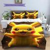 Pikachu Patterned Pillowcase & Duvet Cover Set Bedroom Bedding with Anime Pattern Special Gift for Anime Enthusiasts.-TING