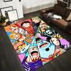 Colorful Anime Character Collage Rug Non-slip rug suitable for living room and bedroom sofas