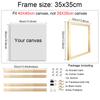 Square DIY Natural Wooden Pictures Frame For Wall Canvas 30X30 40X40 Frame Diamond Painting Large Size Picture Poster Wall Frame