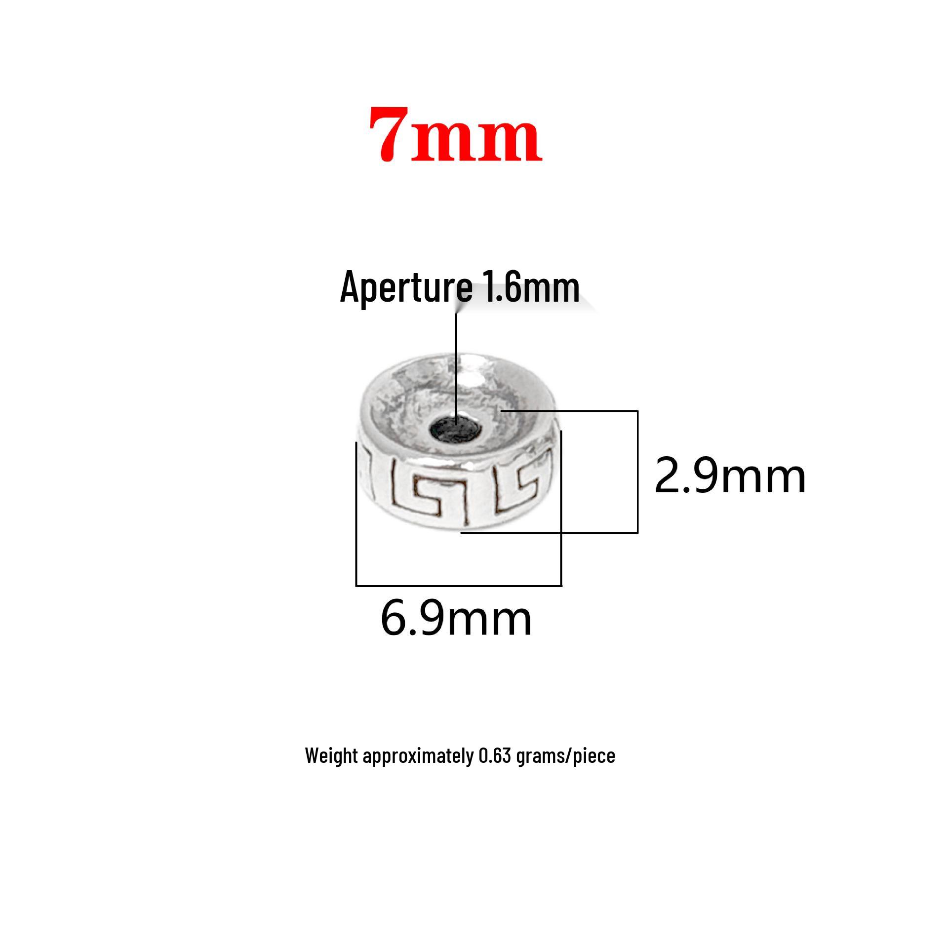 S925 Sterling Silver Meander Spacer Disc Beads for DIY Jewelry Making Antique (S925)