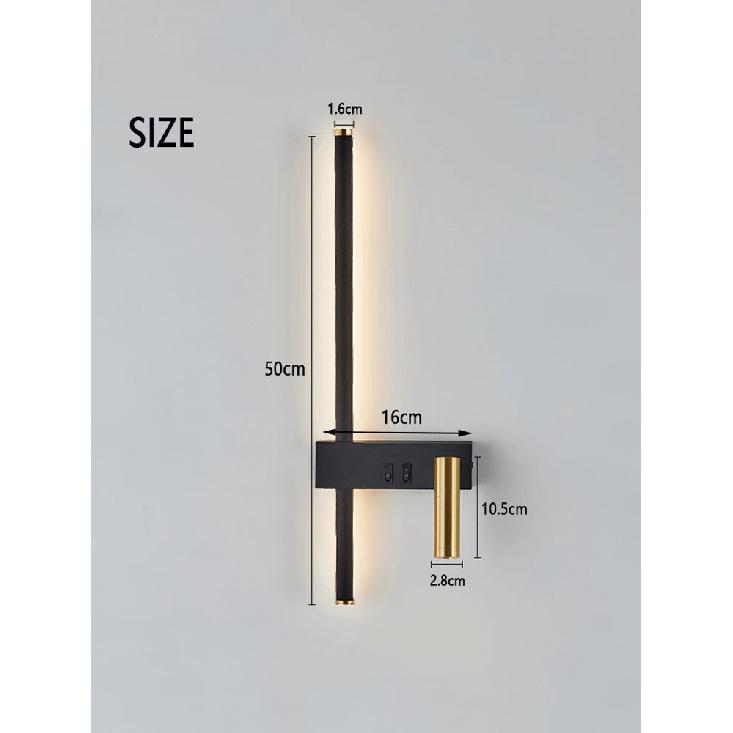New Reading With Switch Minimalist Wall Lamps Bedroom Bedside Strip Lights Nordic 2023 Master Bedroom Line Background Wall Lamps