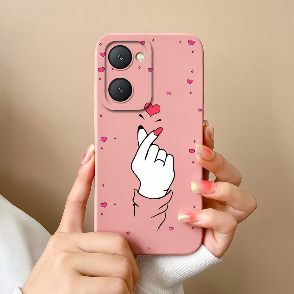 For Vivo Y03 4G Phone Case Butterfly Cute Cat Lightweight Liquid Silicone Camera Protection Back Cover For Vivo Y 03 Funda Shell