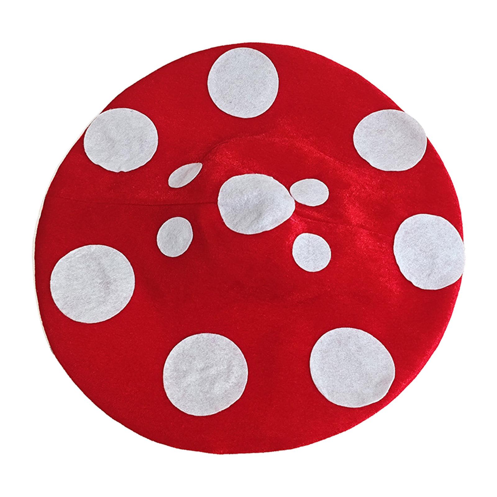 

Прелестная шляпа-гриб с регулируемыми завязками на шее, мягкий полиэстер, аксессуар для костюма, головной убор для ролевых игр, вечеринки на Хэллоуин красный