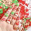 11PCS Cute Painted Snowman Gloves Resin Nail Charms 1D Cartoon Reindeer Gift Box Nail Art Decorations DIY Christmas Nail Parts