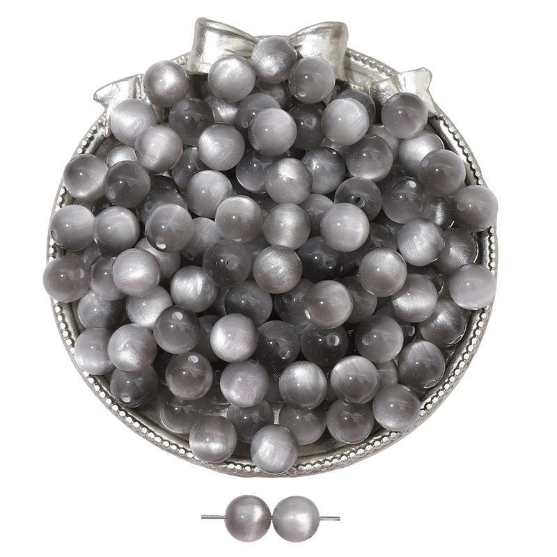Resin Cat's Eye Beads for DIY Jewelry: Round Loose Beads for Bracelets and Necklaces