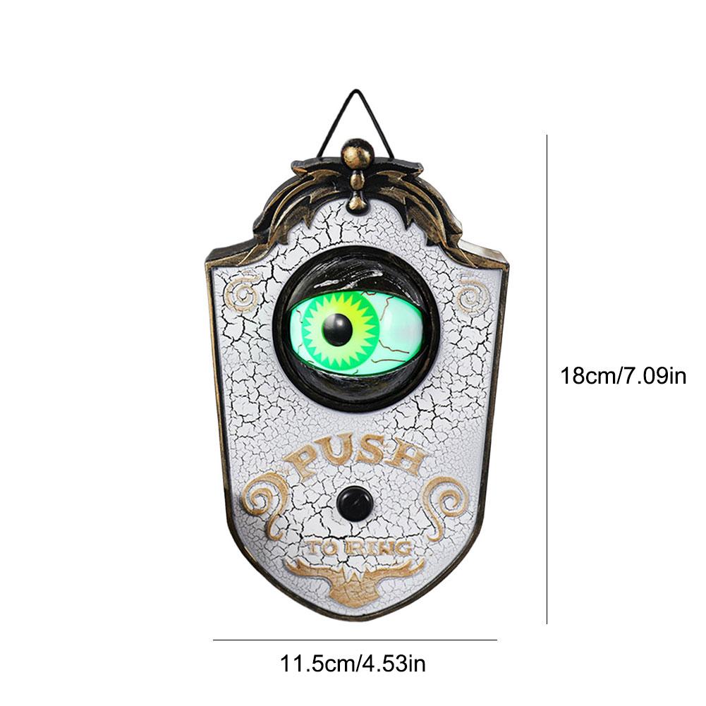 Animated Eyeball Halloween Doorbell with Spooky Sounds LED Hanging Doorbell Front Door Haunted House Halloween Decor Prank Props