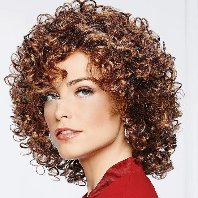 Breton înclinat de culoare mixtă pentru femei, păr scurt și ondulat