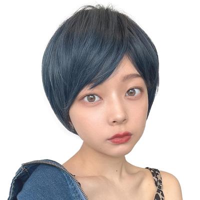 [AQUADOLL] Short Full Wig, High Tone, Ash Blonde, Greige Brown, Free Size, F1-Z. Grayish Blue Pudding wg346F1-Z