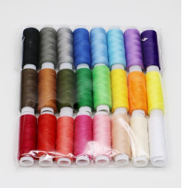 36-Color Polyester DIY Sewing Thread Set - 400 Yards with Bobbins