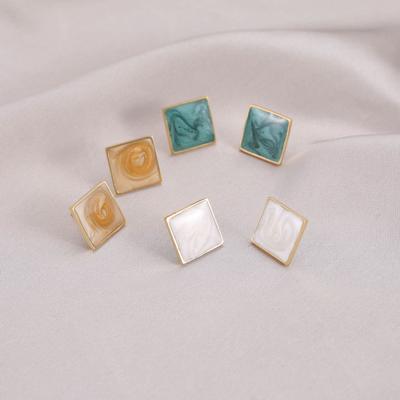 New Simple And Fashionable Golden Galfilized Titanium Steel Earrings