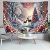 Christmas reindeer themed photo backdrop, holiday decoration, background for winter photo booth,4672