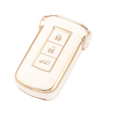 YANMW Delica D5 Key Case Compatible with Mitsubishi EK Space Key Cover and Nissan Dayz Roox Smart Key Golden for DELICA D5 PHV Case, White,
