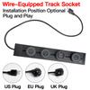 Wall Power Track socket US EU UK standard office Wall electric sockets 40cm 50cm plugs adapters Grey Black USB Type c Ports