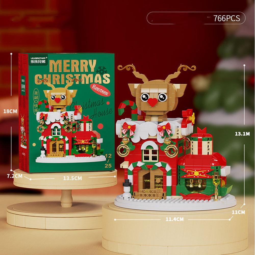 Weihnachtsgeschenke Mikro-Baustein-Serie Weihnachtsmann Rentier Puzzle Zusammenbau Steine Tischdekoration Spielzeug Kinder